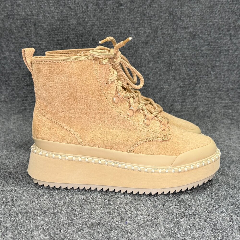Universal Thread Platform Sneakers Women's Size 6.5 Tan High Top Retro Lace Shoe